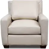 6350 Accent Chair in Pebble Bone Beige Top Grain Leather